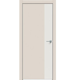 Дверь межкомнатная Concept-708 ПВХ, Магнолия, глухая, кромка алюминиевая матовый хром, каркасно-щитовая