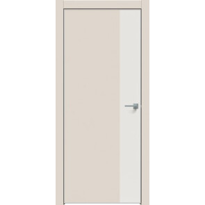 Дверь межкомнатная Concept-708 ПВХ Магнолия, белоснежно матовый, глухая, кромка алюминиевая матовый хром, каркасно-щитовая