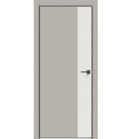 Дверь межкомнатная Concept-708 ПВХ, Шелл грей, глухая, кромка алюминиевая черная матовая, каркасно-щитовая