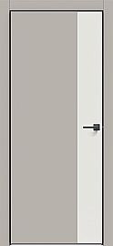 Дверь межкомнатная "Concept-708" Шелл грей, вставка Белоснежно матовый, кромка-чёрная матовая