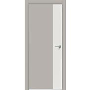 Дверь межкомнатная "Concept-708" Шелл грей, вставка Белоснежно матовый, кромка-матовый хром