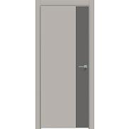 Дверь межкомнатная "Concept-708" Шелл грей, вставка Медиум грей, кромка-матовый хром