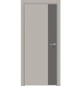 Дверь межкомнатная Concept-708 ПВХ, Шелл грей, глухая, кромка алюминиевая матовый хром, каркасно-щитовая