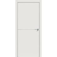 Дверь межкомнатная Concept-709 ПВХ Белоснежно матовый, глухая, кромка алюминиевая матовый хром, каркасно-щитовая