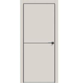 Дверь межкомнатная Concept-709 ПВХ, Лайт грей, глухая, кромка алюминиевая черная матовая, каркасно-щитовая