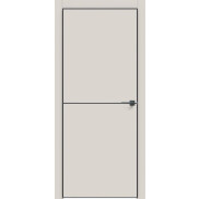 Дверь межкомнатная Concept-709 ПВХ Лайт грей, глухая, кромка алюминиевая черная матовая, каркасно-щитовая