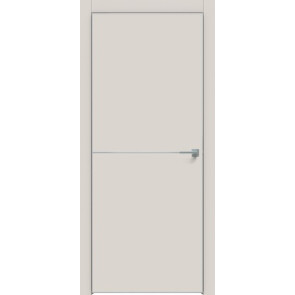 Дверь межкомнатная Concept-709 ПВХ Лайт грей, глухая, кромка алюминиевая матовый хром, каркасно-щитовая
