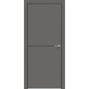 Дверь межкомнатная Concept-709 ПВХ Медиум грей, глухая, кромка алюминиевая черная матовая, каркасно-щитовая