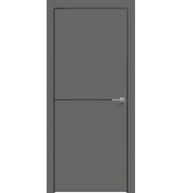 Дверь межкомнатная Concept-709 ПВХ, Медиум грей, глухая, кромка алюминиевая черная матовая, каркасно-щитовая