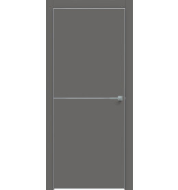 Дверь межкомнатная Concept-709 ПВХ, Медиум грей, глухая, кромка алюминиевая матовый хром, каркасно-щитовая
