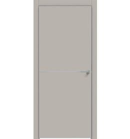 Дверь межкомнатная Concept-709 ПВХ, Шелл грей, глухая, кромка алюминиевая матовый хром, каркасно-щитовая