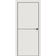Дверь межкомнатная Concept-709 U ПВХ Белоснежно матовый, глухая, кромка алюминиевая черная матовая, царговая