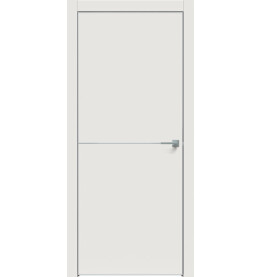 Дверь межкомнатная Concept-709 ПВХ, Белоснежно матовый, глухая, кромка алюминиевая матовый хром, каркасно-щитовая