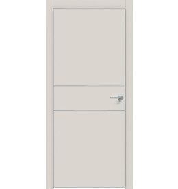 Дверь межкомнатная Concept-710 ПВХ, Лайт грей, глухая, кромка алюминиевая матовый хром, каркасно-щитовая