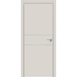 Дверь межкомнатная Concept-710 ПВХ Лайт грей, глухая, кромка алюминиевая матовый хром, каркасно-щитовая