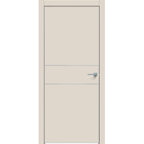 Дверь межкомнатная Concept-710 ПВХ Магнолия, глухая, кромка алюминиевая матовый хром, каркасно-щитовая