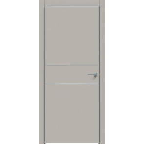 Дверь межкомнатная Concept-710 ПВХ Шелл грей, глухая, кромка алюминиевая матовый хром, каркасно-щитовая