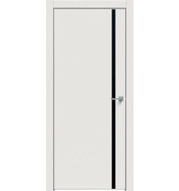 Дверь межкомнатная Concept-711 ПВХ, Белоснежно матовый, глухая, кромка алюминиевая матовый хром, каркасно-щитовая