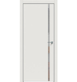 Дверь межкомнатная Concept-711 ПВХ, Белоснежно матовый, глухая, кромка алюминиевая матовый хром, каркасно-щитовая