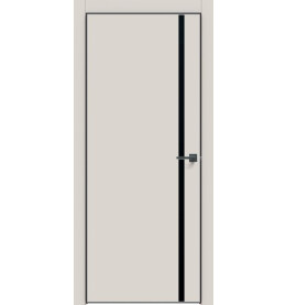 Дверь межкомнатная Concept-711 ПВХ, Лайт грей, глухая, кромка алюминиевая черная матовая, каркасно-щитовая