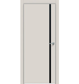 Дверь межкомнатная Concept-711 ПВХ, Лайт грей, глухая, кромка алюминиевая матовый хром, каркасно-щитовая