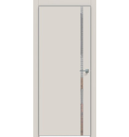Дверь межкомнатная Concept-711 ПВХ, Лайт грей, глухая, кромка алюминиевая матовый хром, каркасно-щитовая