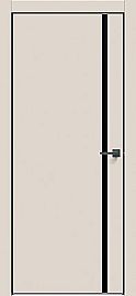 Дверь межкомнатная "Concept-711" Магнолия, вставка Лакобель чёрный, кромка-чёрная матовая