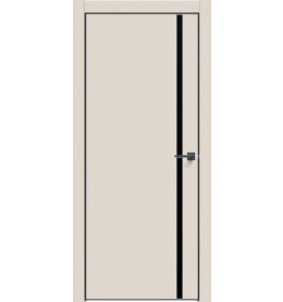 Дверь межкомнатная Concept-711 ПВХ, Магнолия, глухая, кромка алюминиевая черная матовая, каркасно-щитовая