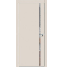 Дверь межкомнатная Concept-711 ПВХ, Магнолия, глухая, кромка алюминиевая матовый хром, каркасно-щитовая