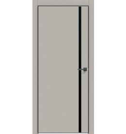 Дверь межкомнатная Concept-711 ПВХ, Шелл грей, глухая, кромка алюминиевая черная матовая, каркасно-щитовая