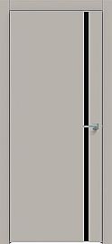 Дверь межкомнатная "Concept-711" Шелл грей, вставка Лакобель чёрный, кромка-матовый хром
