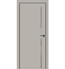 Дверь межкомнатная Concept-711 ПВХ, Шелл грей, глухая, кромка алюминиевая черная матовая, каркасно-щитовая