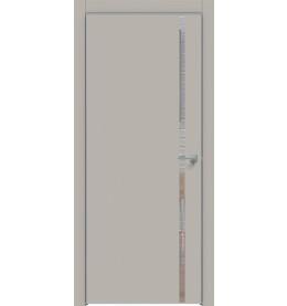 Дверь межкомнатная Concept-711 ПВХ, Шелл грей, глухая, кромка алюминиевая матовый хром, каркасно-щитовая
