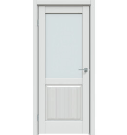 Дверь межкомнатная Concept-672 ПВХ, Дарк Вайт, остекленная, сатинат белый, царговая