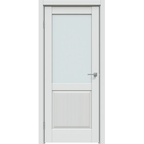 Дверь межкомнатная Concept-672 ПВХ Дарк Вайт, остекленная, сатинат белый, царговая