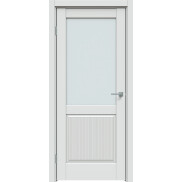 Дверь межкомнатная Concept-672 ПВХ Дарк Вайт, остекленная, сатинат белый, царговая