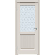 Дверь межкомнатная Concept-672 ПВХ, Лайт грей, остекленная, ромб, царговая