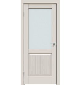 Дверь межкомнатная Concept-672 ПВХ, Лайт грей, остекленная, сатинат белый, царговая