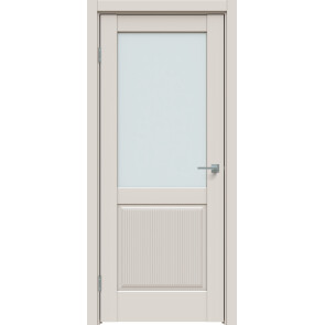 Дверь межкомнатная Concept-672 ПВХ Лайт грей, остекленная, сатинат белый, царговая