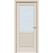 Дверь межкомнатная Concept-672 ПВХ, Магнолия, остекленная, ромб, царговая