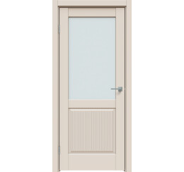 Дверь межкомнатная Concept-672 ПВХ Магнолия, остекленная, сатинат белый, царговая