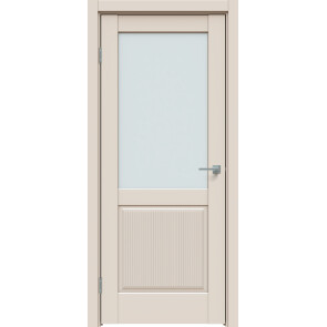 Дверь межкомнатная Concept-672 ПВХ Магнолия, остекленная, сатинат белый, царговая