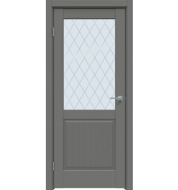 Дверь межкомнатная Concept-672 ПВХ, Медиум грей, остекленная, ромб, царговая