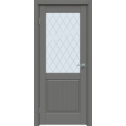 Дверь межкомнатная Concept-672 ПВХ, Медиум грей, остекленная, ромб, царговая