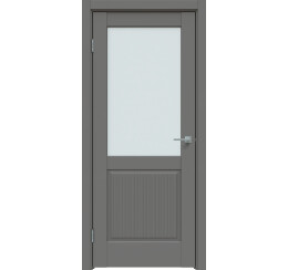 Дверь межкомнатная Concept-672 ПВХ Медиум грей, остекленная, сатинат белый, царговая