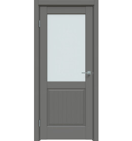 Дверь межкомнатная Concept-672 ПВХ, Медиум грей, остекленная, сатинат белый, царговая