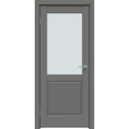 Дверь межкомнатная Concept-672 ПВХ, Медиум грей, остекленная, сатинат белый, царговая
