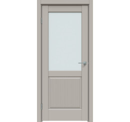 Дверь межкомнатная Concept-672 ПВХ Шелл грей, остекленная, сатинат белый, царговая