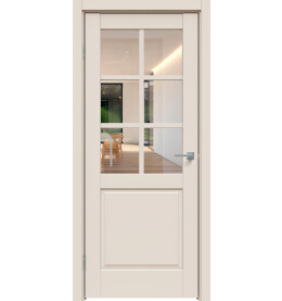 Дверь межкомнатная Concept-638 ПВХ, Магнолия, остекленная, прозрачное, царговая