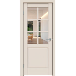 Дверь межкомнатная Concept-638 ПВХ Магнолия, остекленная, прозрачное, царговая